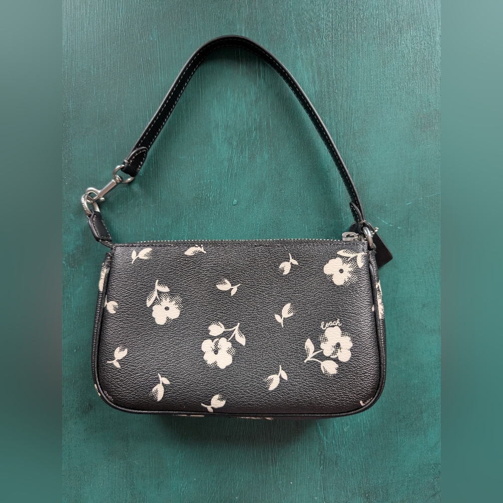 Coach Nolita 19 Black Leather Floral - Picture 2 of 3